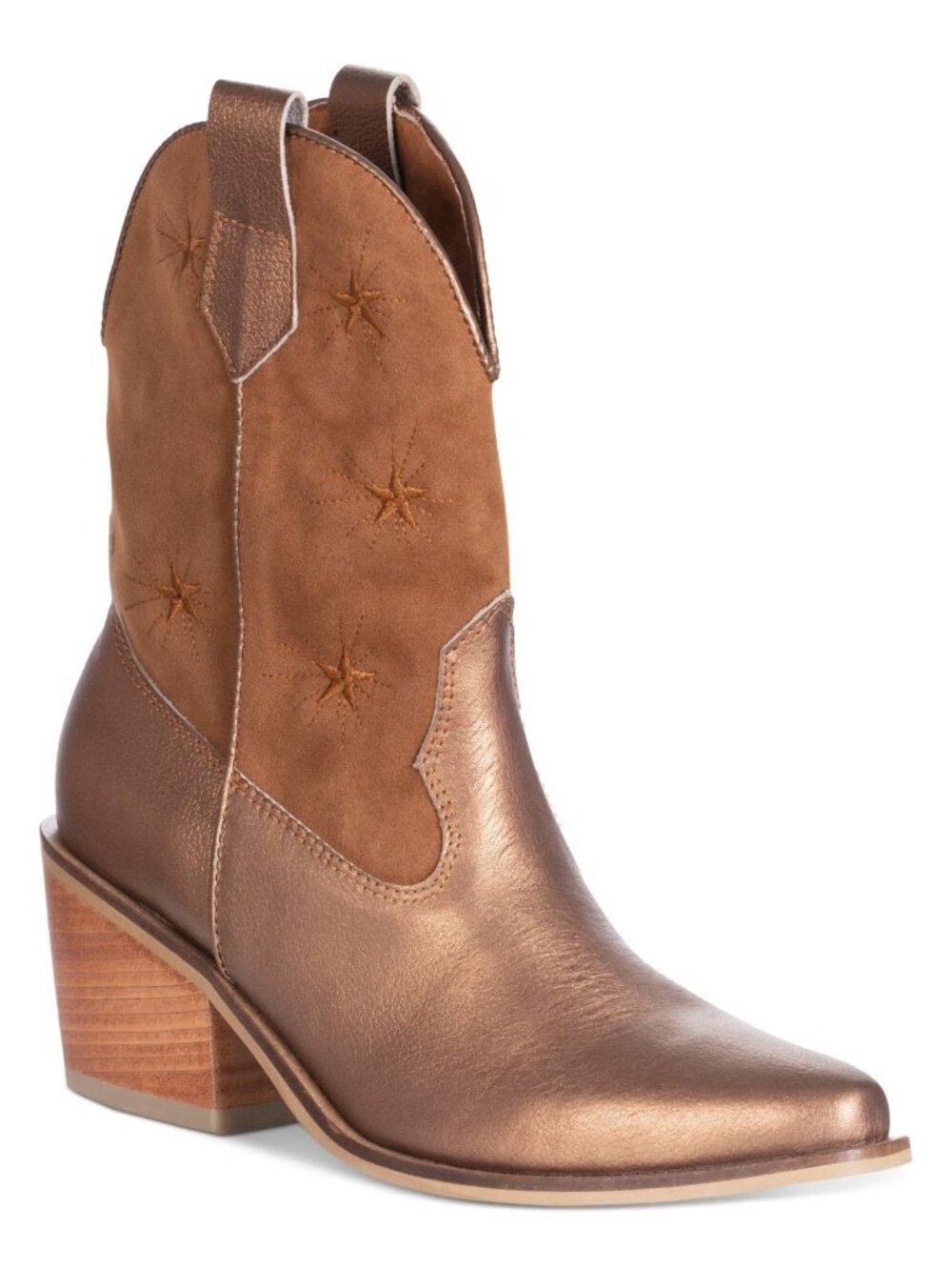 Silvia Cobos Womens Galaxy Stars Leather Pull on Booties Brown Size 5.5 NWB